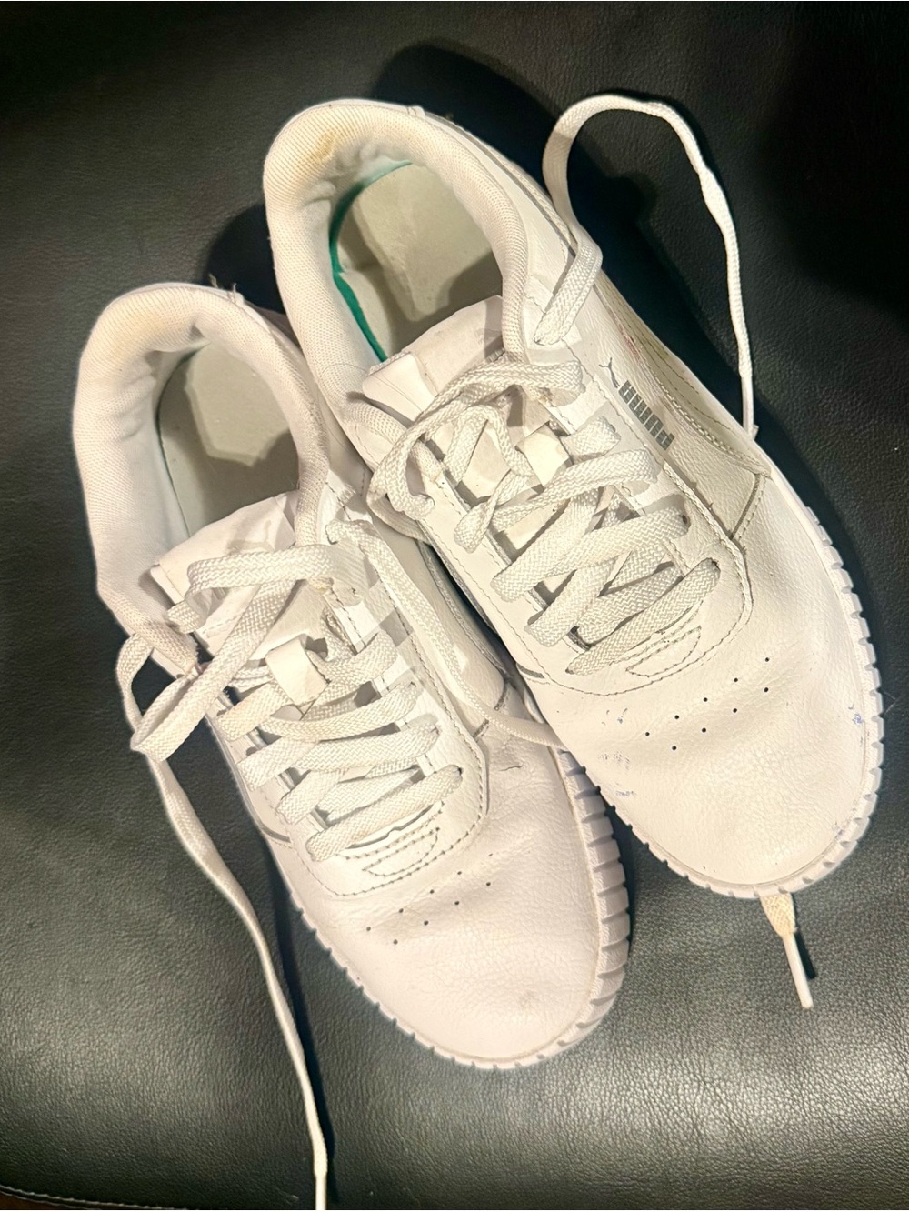 Puma Men’s White Low-Top Leather Sneakers